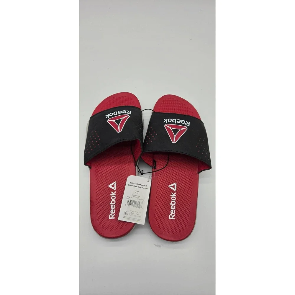 Reebok Mens Pervade Slide Sandals Red Black White MNRE24GX007 Size 11 NEW